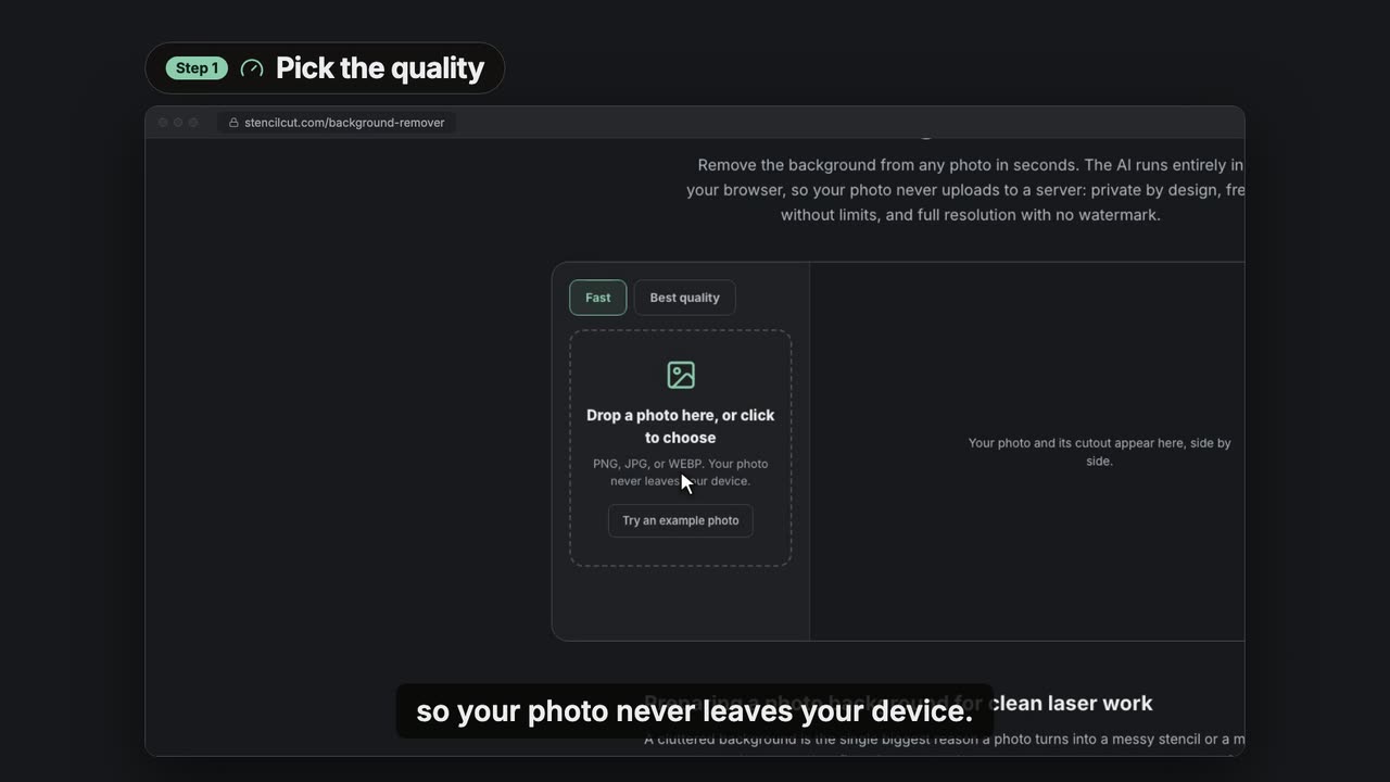 Remove a photo background for free, in your browser, video poster