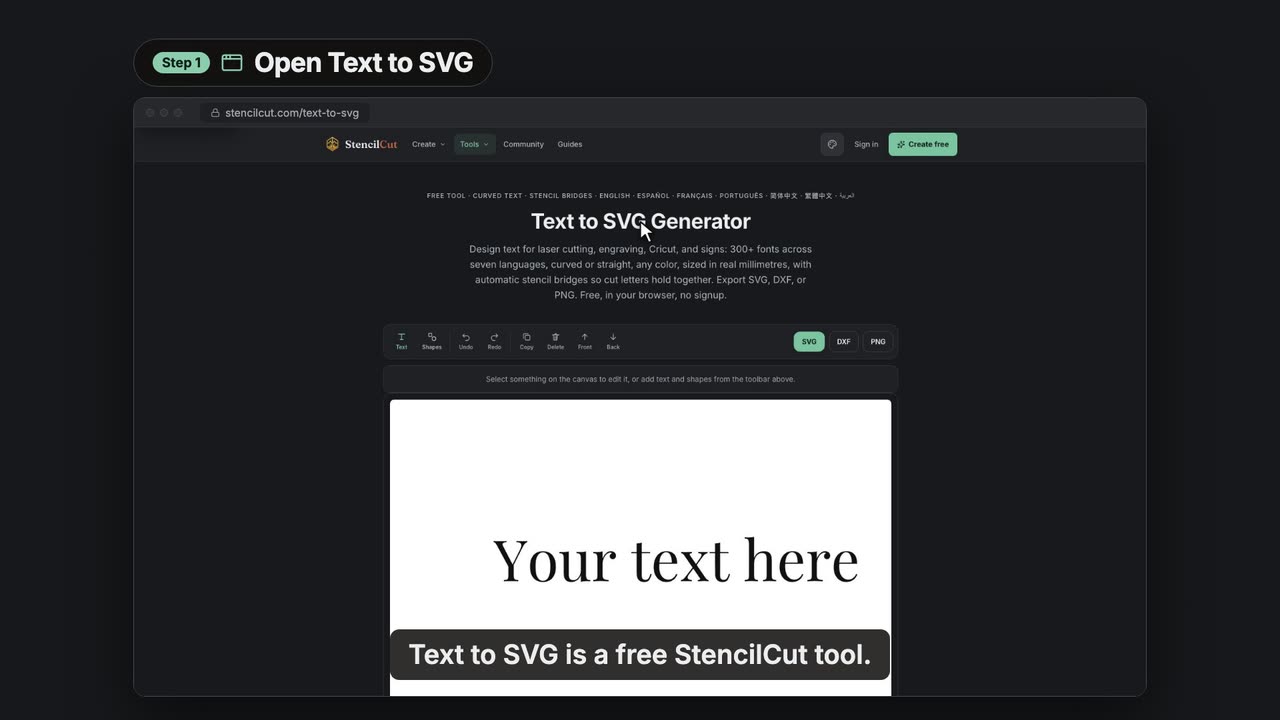Make cut-ready lettering with the free Text to SVG tool, video poster
